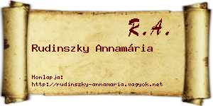 Rudinszky Annamária névjegykártya
