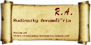 Rudinszky Annamária névjegykártya